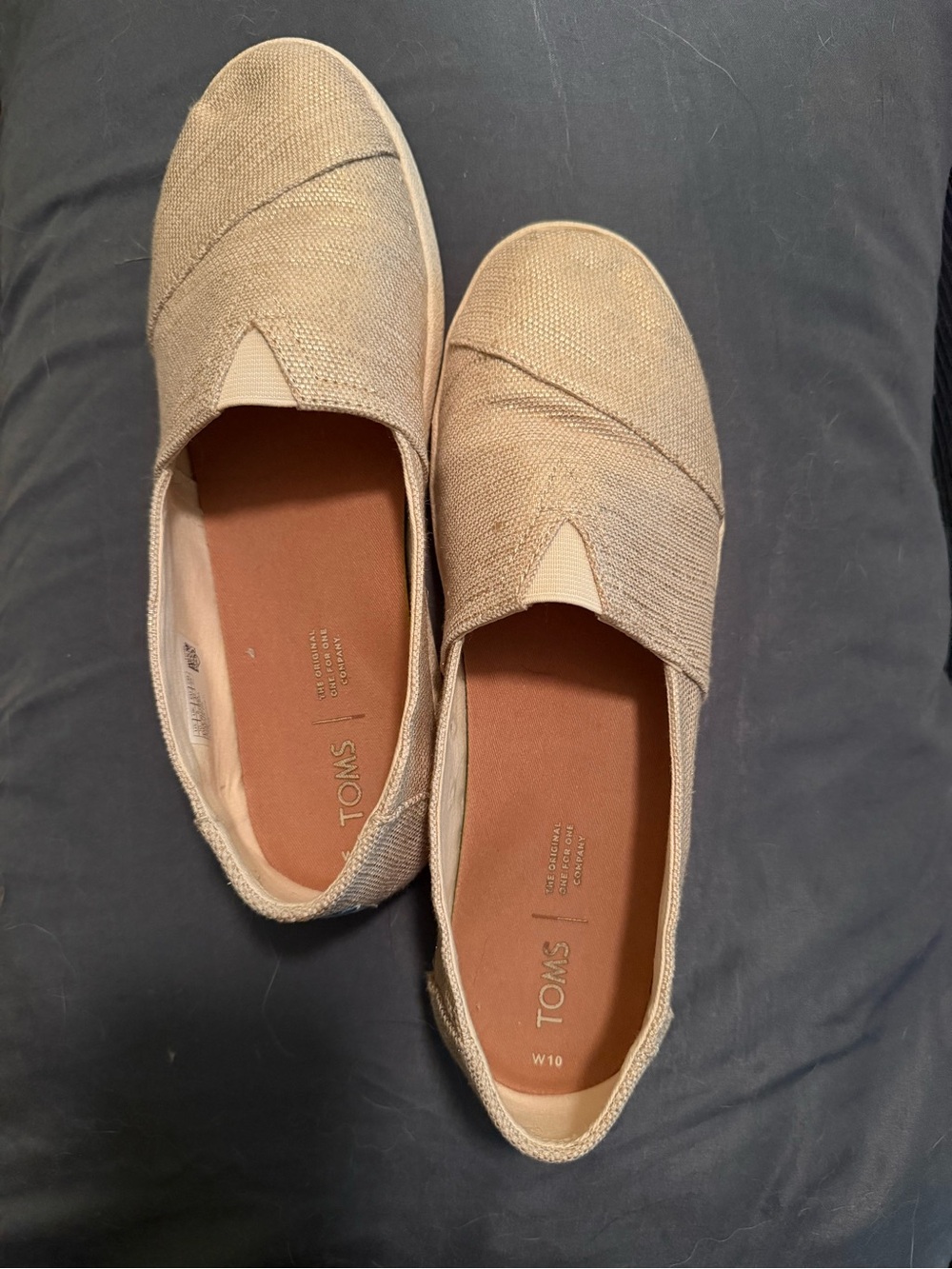 Toms Women's Canvas Slip-On Flats in Beige